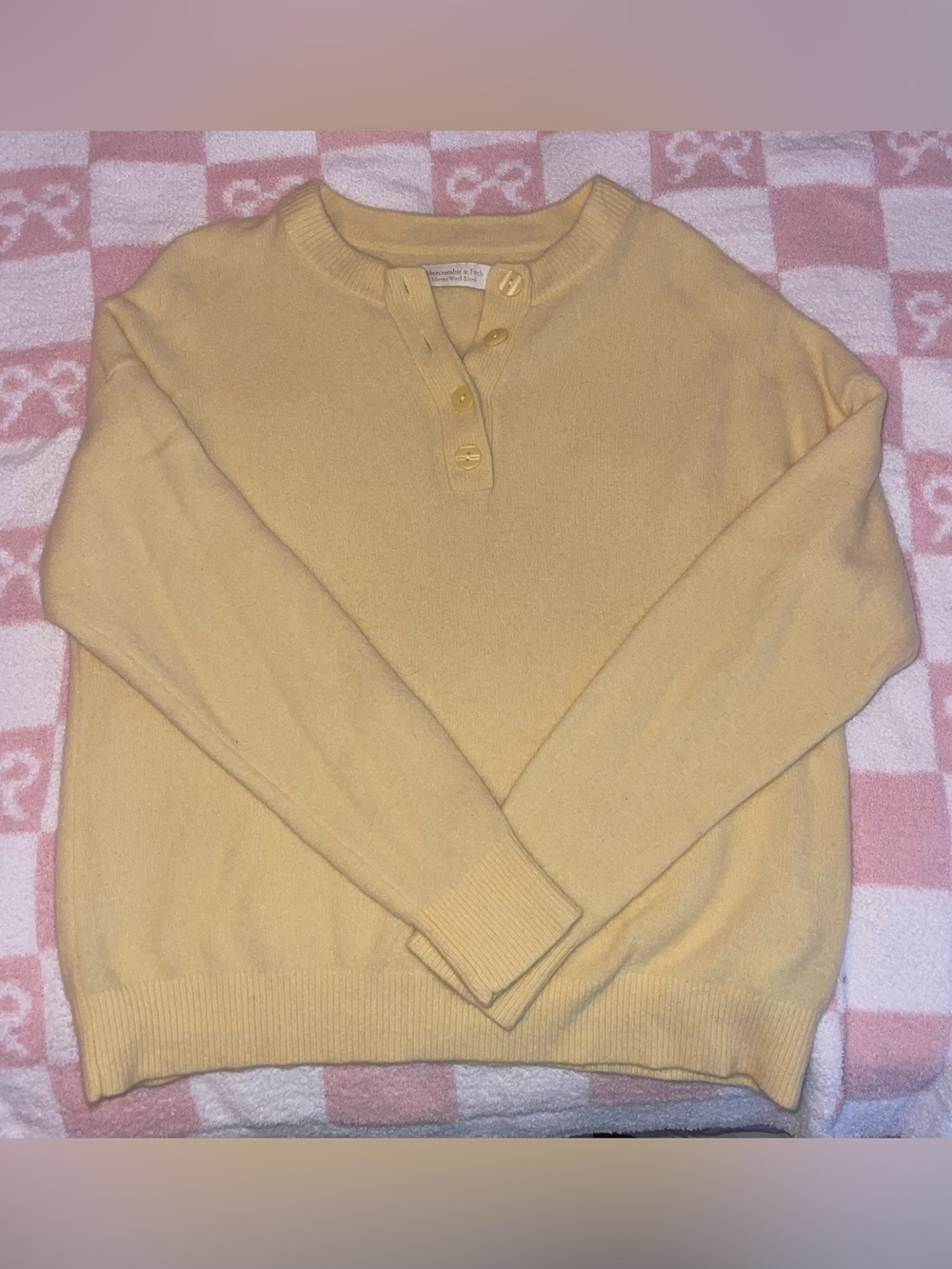 Abercrombie & Fitch Merino Wool-Blend Henley Sweater
